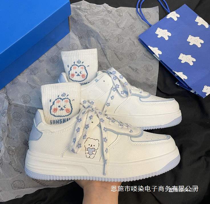 Girls' White Shoes 2025 New Women's Spring & Fall Student Versatile Women's Shoes Casual Sports Thick-Soled Sports Board Shoes