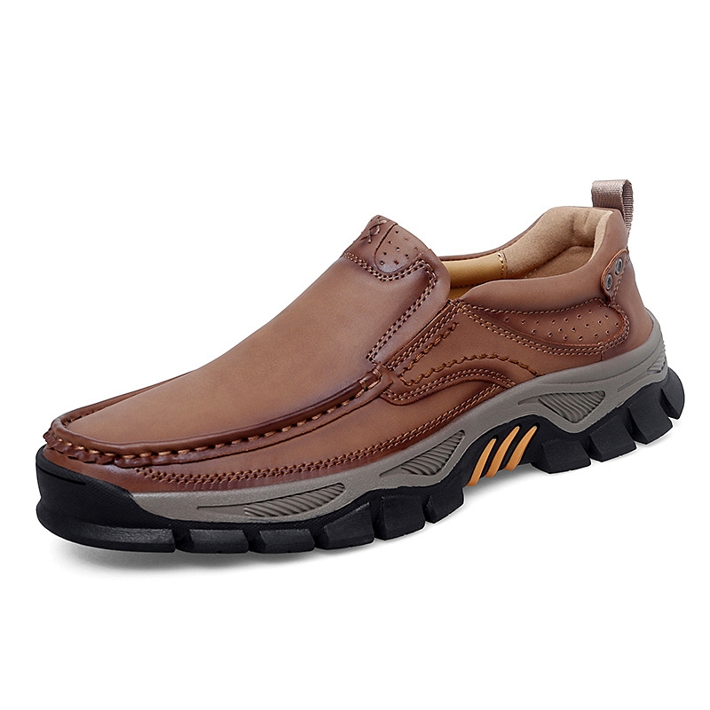 Large Size Driving Men's Outdoor Casual Shoes, Leather Shoes For Middle-aged And Elderly Dads_vogvips.com
