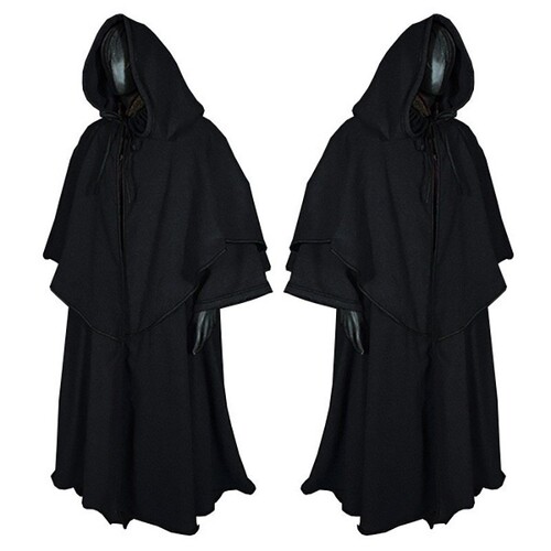 Medieval 5-color hooded cloak long robe cloak cloak long-sleeve wizard guide cloak cosplay
