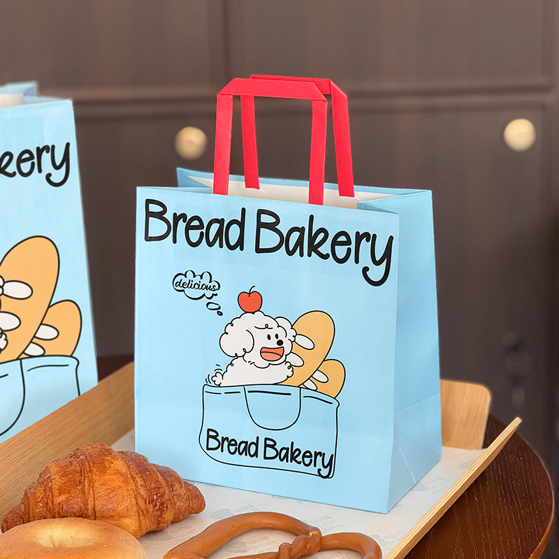 纸管家烘焙甜品打包袋定制创意牛皮纸袋蛋糕面包外卖包装手提袋子
