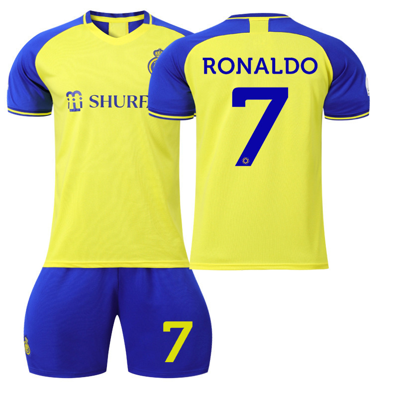 N ° 7 C Luo uniforme de fútbol para Victoria casa en 2223 Riyadh traje Arabia Liga amarillo Jersey impreso con calcetines