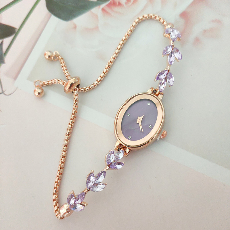 Ordinary Glass Mirror Material Simple Style Commute Solid Color Buckle Quartz Watch Women's Watches
