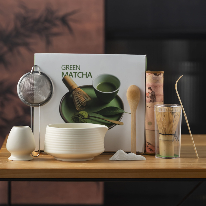 Matcha Bowl Matcha Tools Matcha Brush Japanese Point Tea Bowl Matcha Cup Powder Bowl Mixer suit