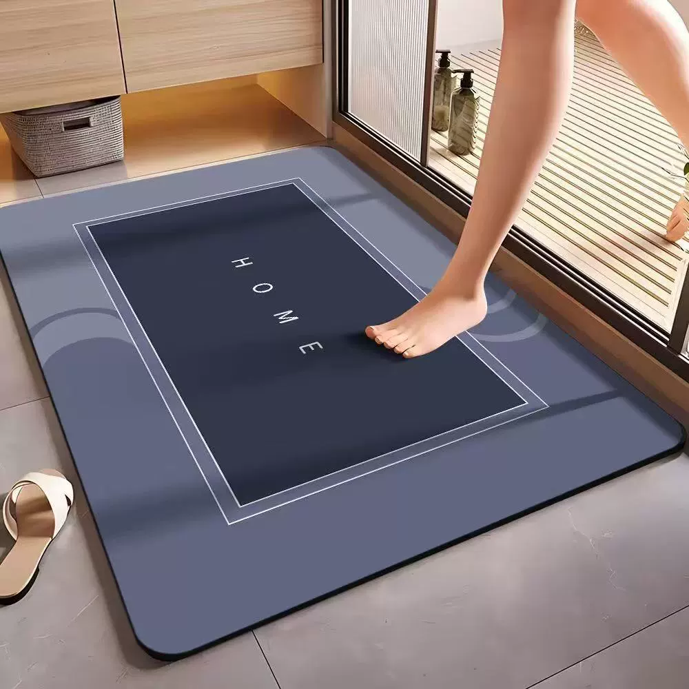 Современный простой впитывающий коврик из диатомовой грязи, бытовой коврик для двери ванной комнаты, нескользящий коврик для ног, устойчивый к пятнам и легкий в уходе коврик для туалета