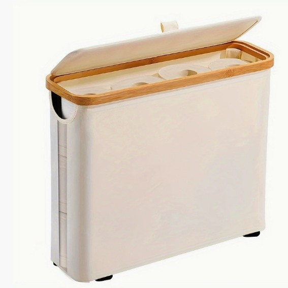 Cesta transfronteriza de artículos diversos y ropa sucia con tapa, cesta de almacenamiento de tela Oxford de bambú reciclada plegable, hogar con bolsa interior, caja de botella