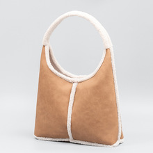 复古怀旧pu皮毛绒包加工定制通勤包欧美跨境皮包单肩腋下包包女款