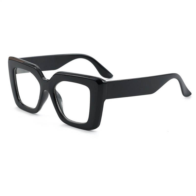 欧美新款大框猫眼时尚平光镜跨境百搭防蓝光女简约眼镜Glasses|undefined
