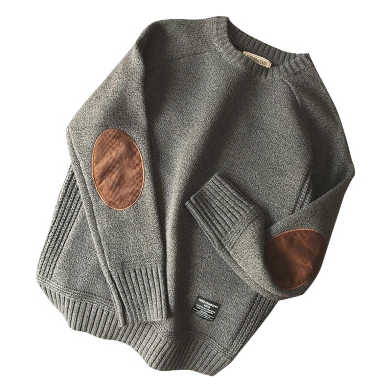 Otoño e invierno suéter de cuello redondo hombres sueltos estilo coreano moda gordo más tamaño suéter estilo japonés pareja abrigo suéter