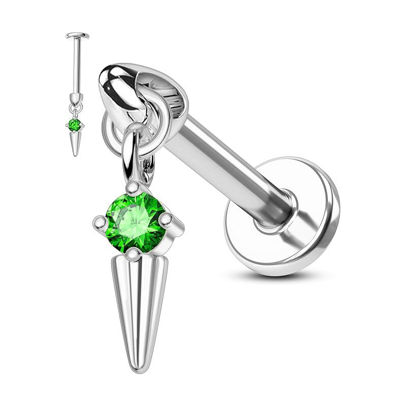 Custom Flower-Shaped Water Drop Zircon Earrings Ear Bone Studs 16g Stainless Steel Piercing Jewelry detail image 7