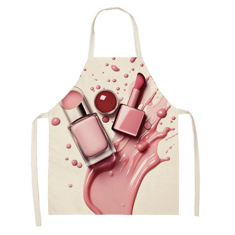 Nueva serie de esmalte de uñas delantal casa cocina supermercado salón de uñas Halter delantal sin mangas logotipo imprimible