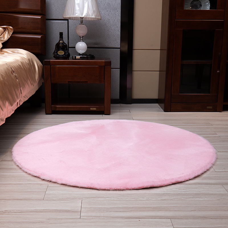 Alfombra de peluche larga dormitorio redondo chica silla mecedora silla de computadora mantas de lana nórdico alfombra de armario image 24