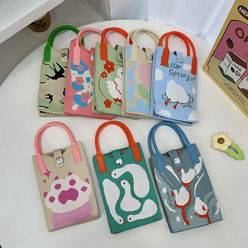 Bolso de teléfono móvil de punto versión coreana del bolso de mensajero de la serie primavera