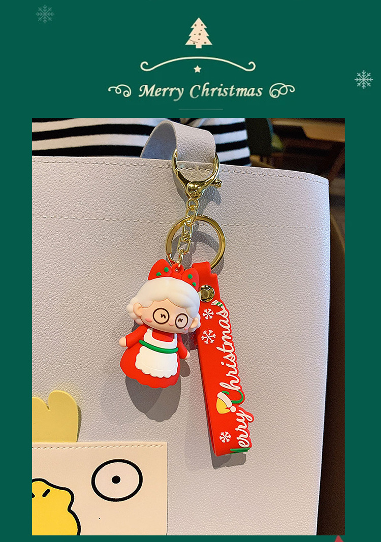 Cartoon Style Santa Claus Pvc Unisex Bag Pendant Keychain display picture 2