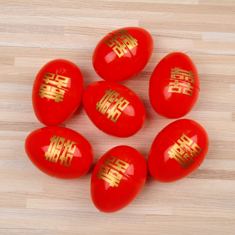 Casas de huevo rojo de boda doble caja de dulces de cumpleaños de bebé luna llena cascas de huevo rojo cascas de huevo