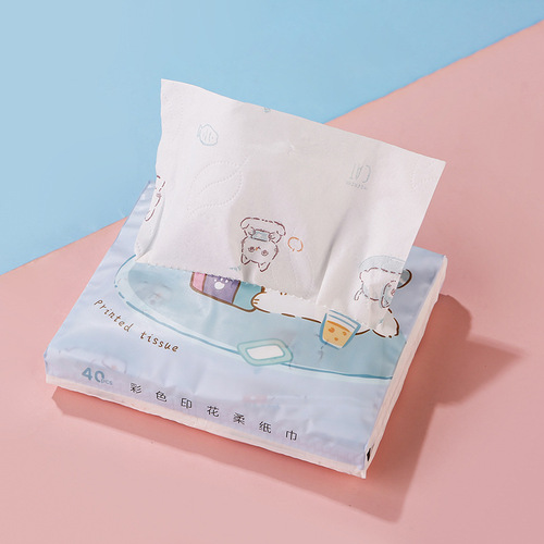 Cartoon Fashion Printed Tissue Paper Small Packet Portable Printed Tissue Paper Toilet Paper Factory Wholesale Dropshipping