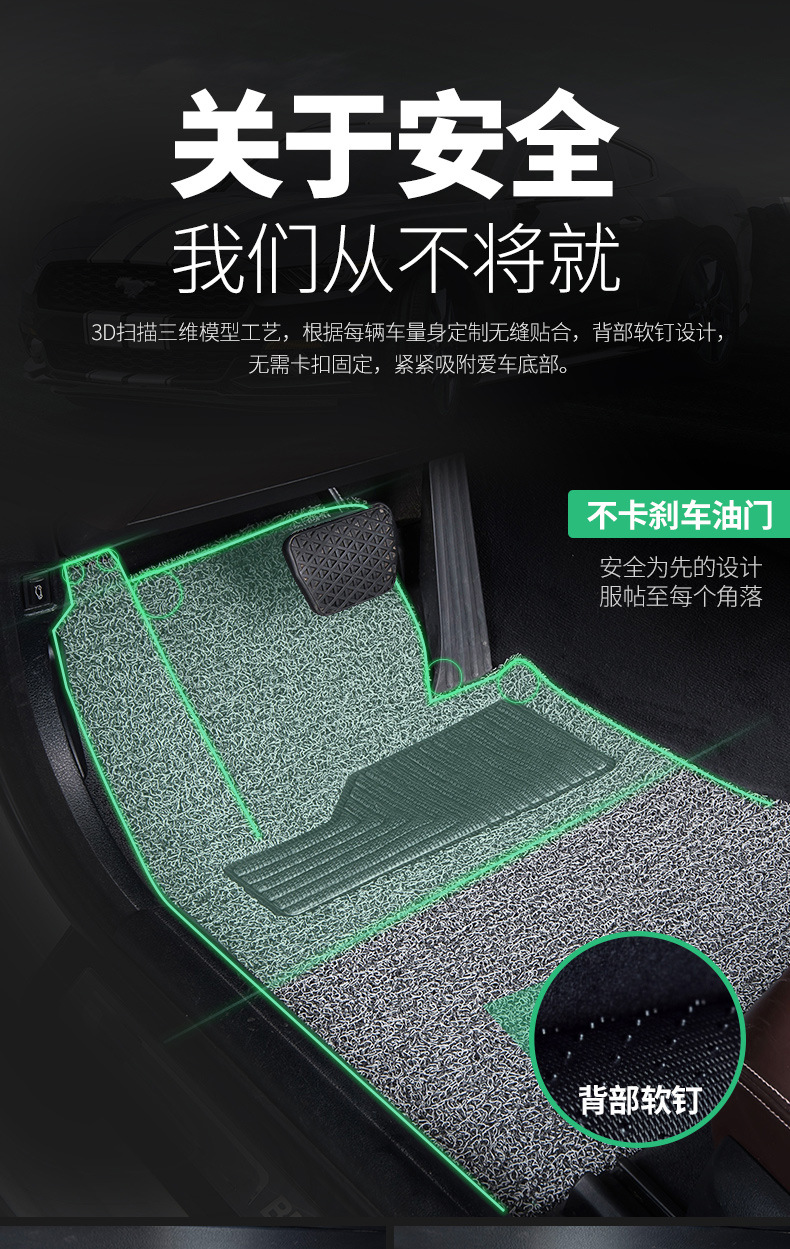 Suitable for Beijing Hyundai Sonata Seven/Eight/Nine/Ten/Eleventh Generation Wire Ring Foot Pads, Non-Slip and Wear-Resistant Special Feet