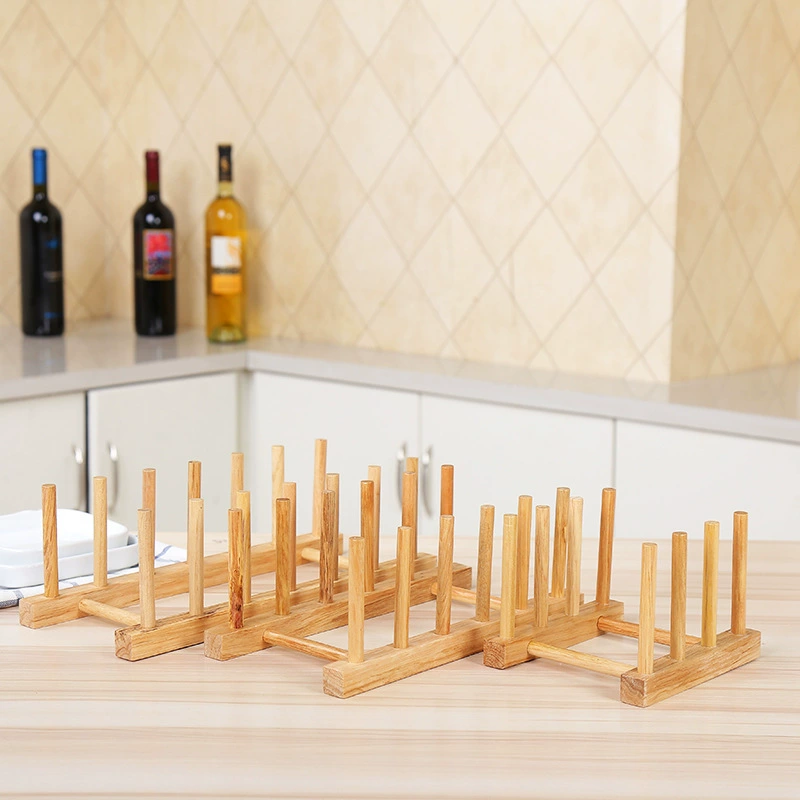 Solid wood plate draining frame plate grid bowl rack kitchen supplies water cup rack storage rack settings