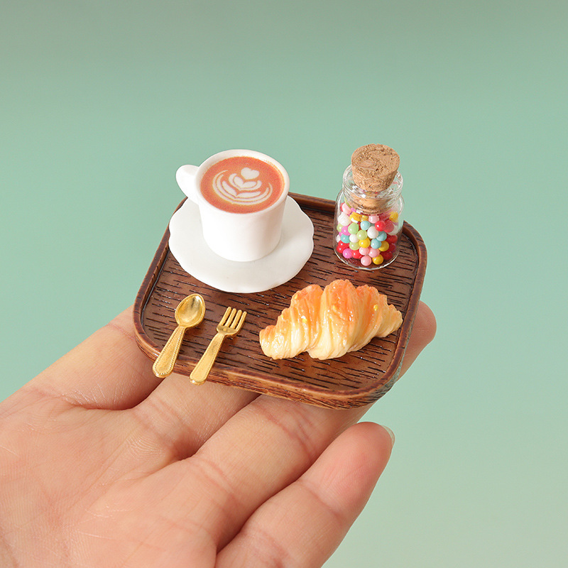 Dollhouse娃娃屋配件微缩食玩面包勺子咖啡杯场景模型过家小摆件|undefined