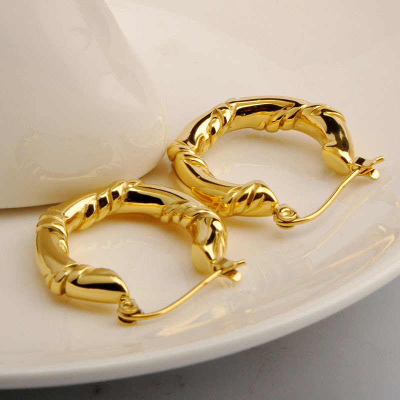 1 Pair Modern Style U Shape Plating Titanium Steel 18k Gold Plated Hoop Earrings display picture 1
