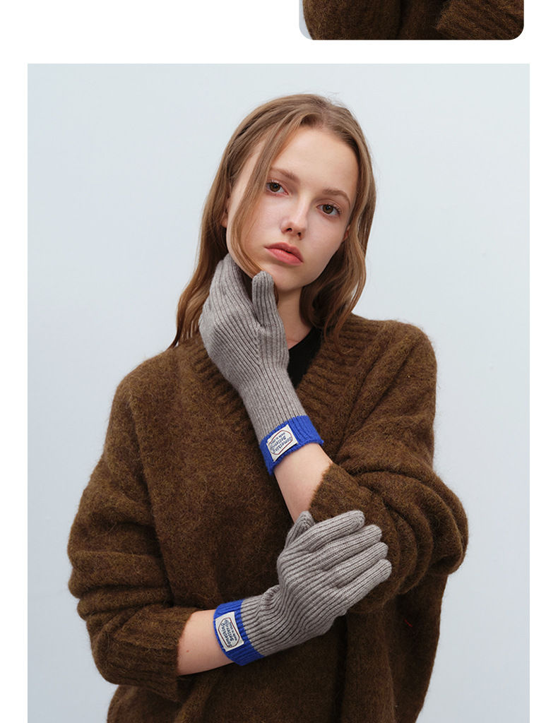 Accessoires de vêtements style collège automne et hiver nouvelle arrivée doigt écran tactile mignon hiver chaud laine tricoté gants pour femmes mode_voghion.com