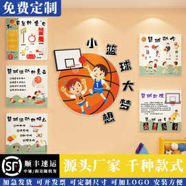 少儿篮球馆墙面装饰幼儿园环创主题成品体育运动海报文化走廊楼梯