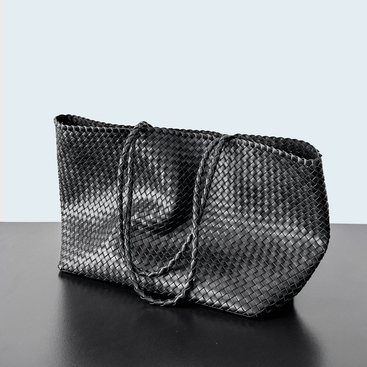 Geweven dames schoudertas luxe tote tas modieuze handtas_voghion.com