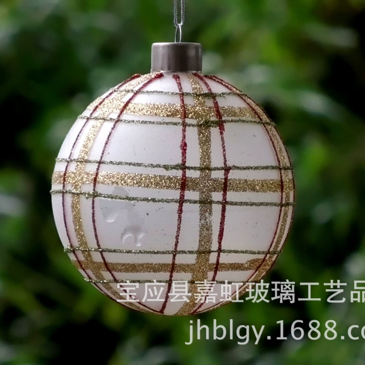 Painted glass Christmas pendant, Birthday gift
