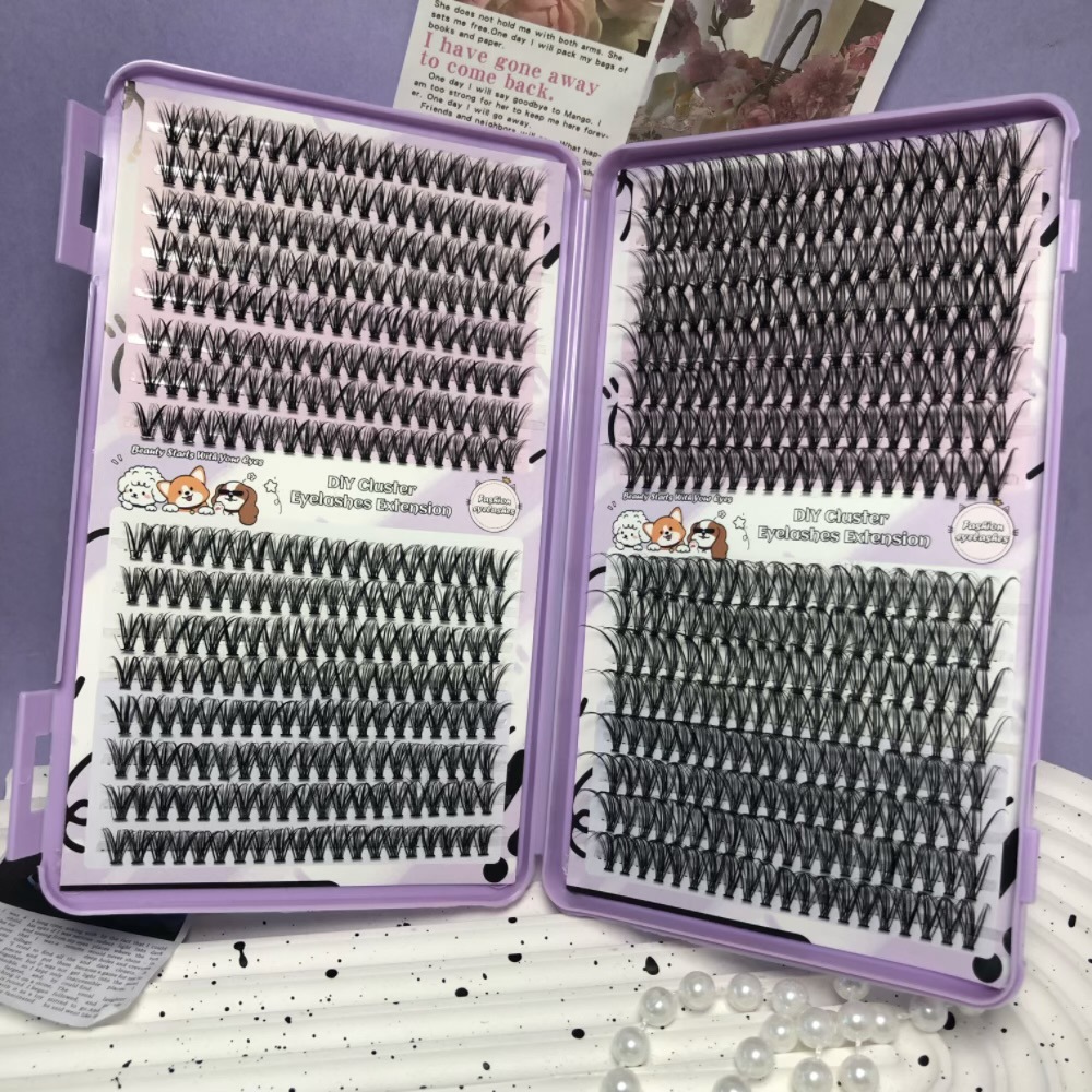 El comercio exterior denso de gran capacidad 30D mezcla de pestañas libro de imitación natural ligera un solo racimo de autoinjerto de pestañas falsas