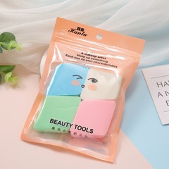 Dry and Wet Dual-Use Four-Piece Powder Puffs Rhombus Powder Puff Droplet-Shaped Makeup Powder Puffs Soft and Non-Powder-Absorbent Beauty Make-Up Tools