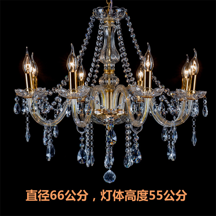 Fábrica al por mayor araña de cristal de oro 6-cabeza lámpara de vela Europea sala de estar estudio comedor dormitorio lámpara de la habitación