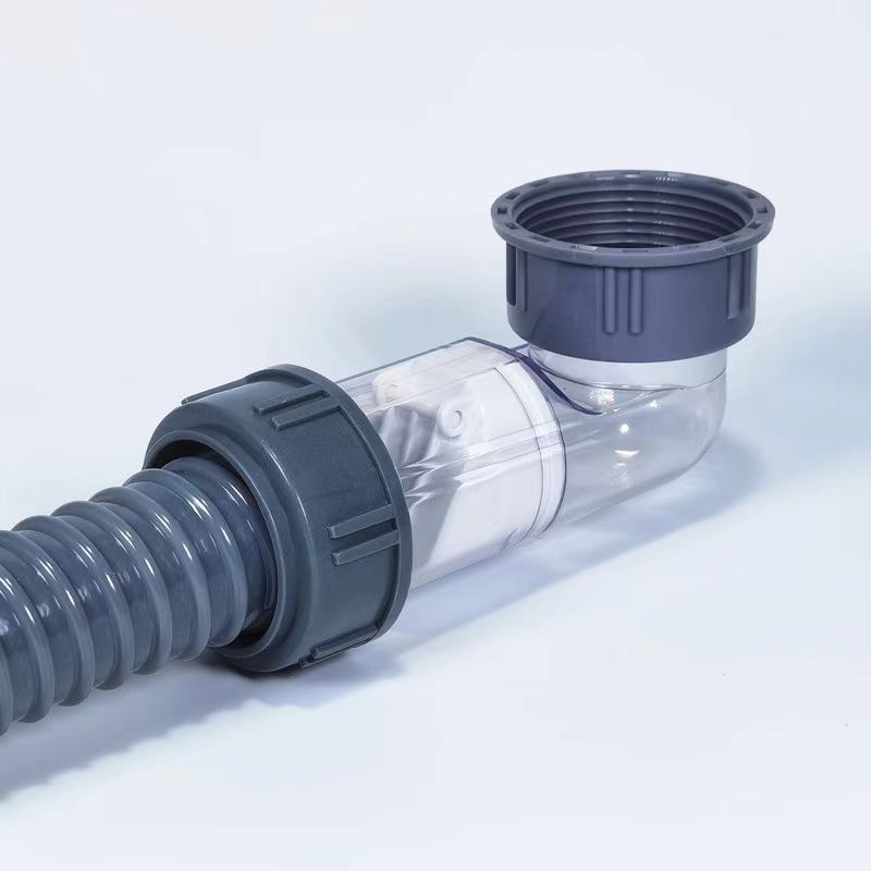洗菜盆下水管配件45mm透明防臭弯头 横向排水管 防返味止回阀多用|undefined