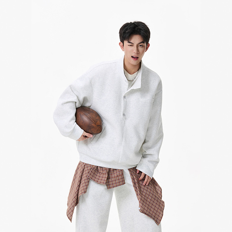 Autumn Cool and Handsome Outfit Set for Boys, Casual Sports Stand-Up Collar Polo Shirt, Long-Sleeved Sweatshirt and Sweatpants, a Complete Set Autumn Cool and Handsome Outfit Set for Boys, Casual Sports Stand-Up Collar Polo Shirt, Long-Sleeved Sweatshirt and Sweatpants, a Complete Set