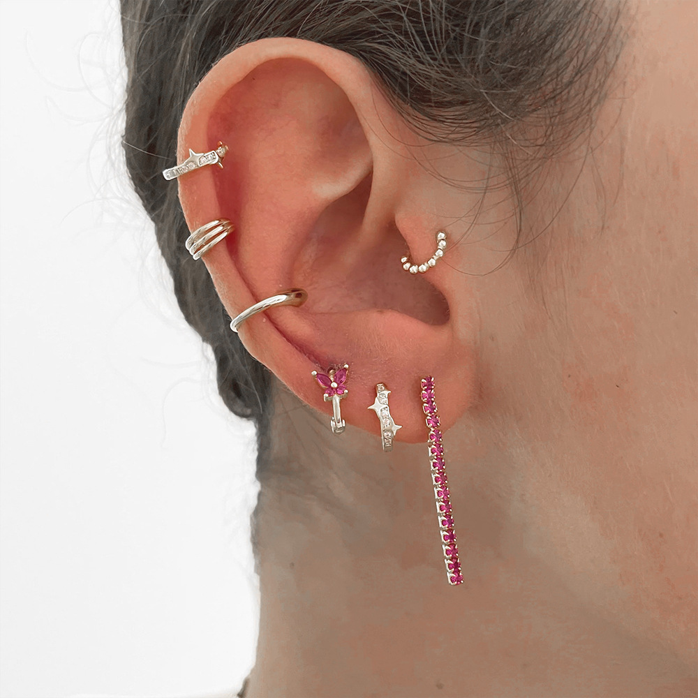 4g Weight 925 Sterling Silver Ear Needle Material Zircon Inlay Material Earrings Classification 1 Pair Quantity Daily, Street Occasion 925 Sterling Silver Material Star Pattern Women's Gender Plating, Inlay Design Simple Style Style 1 Pair 925 Sterling Silver Zircon Star Earrings 2