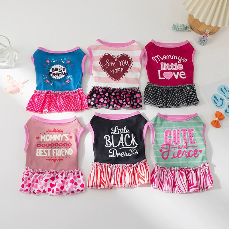 Фабрика прямых продаж Летняя новая новая одежда для животных Собака Собака Кошка Одежда Милый Мультяшный Цветочный Юбка