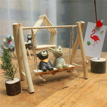 仰望星空搭配秋千微景观手工制作秋千迷你小场景装饰桌面摆件diy