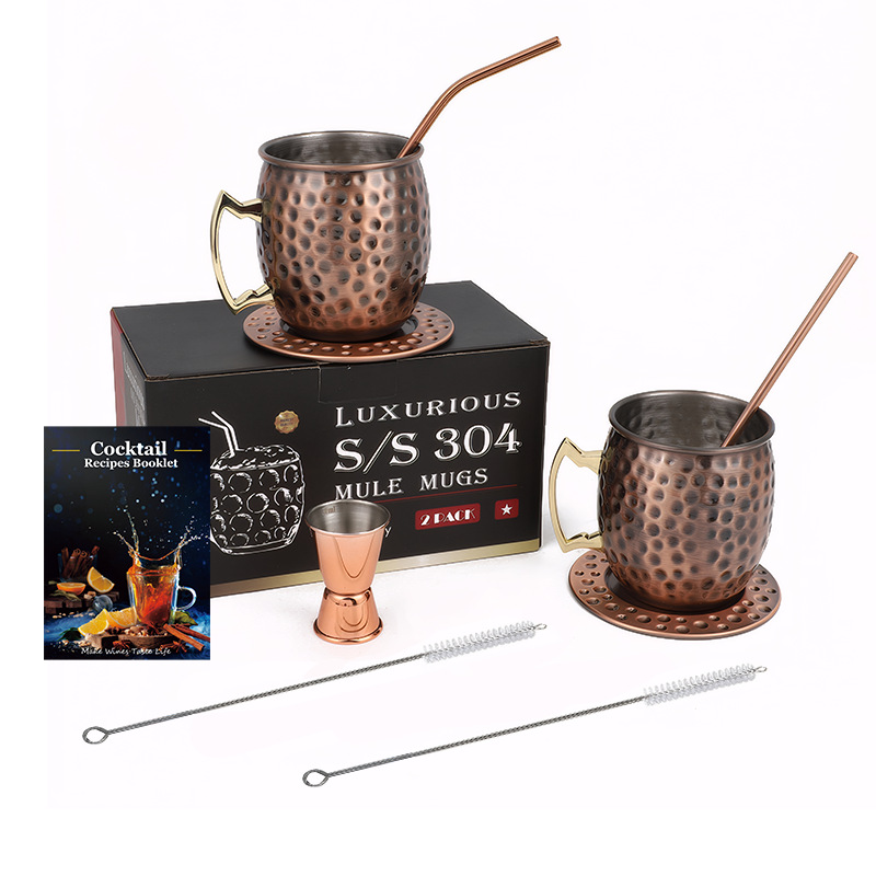 브론즈 해머 도트 뮬 컵 2개 세트