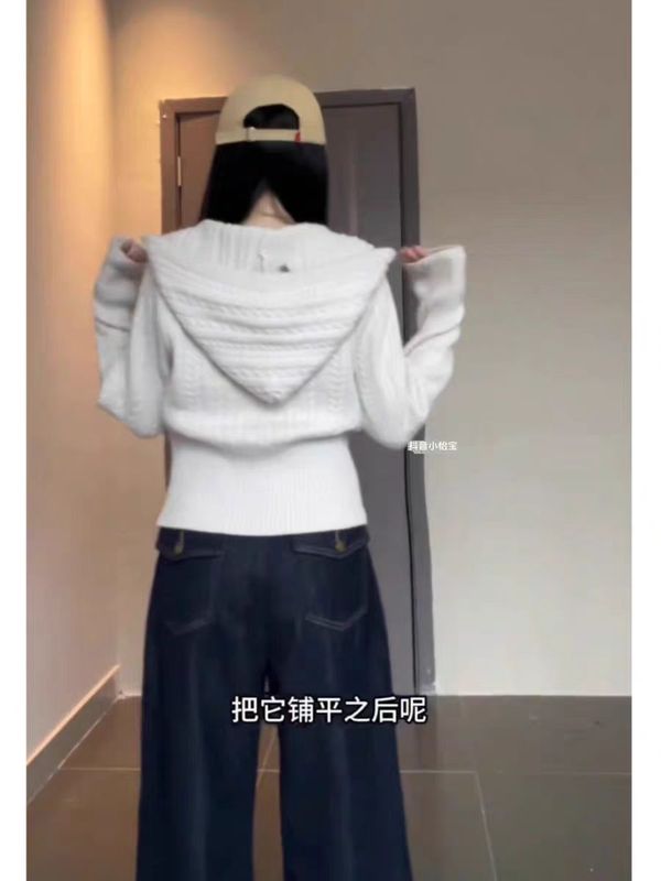 優しい風の麻の花の帽子のニットのカーディガンの女性の秋冬の韓系の怠惰なファスナーのセーターのコートは腰の短い上着を収めます。|undefined