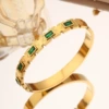 【220】Gold square emerald bracelet