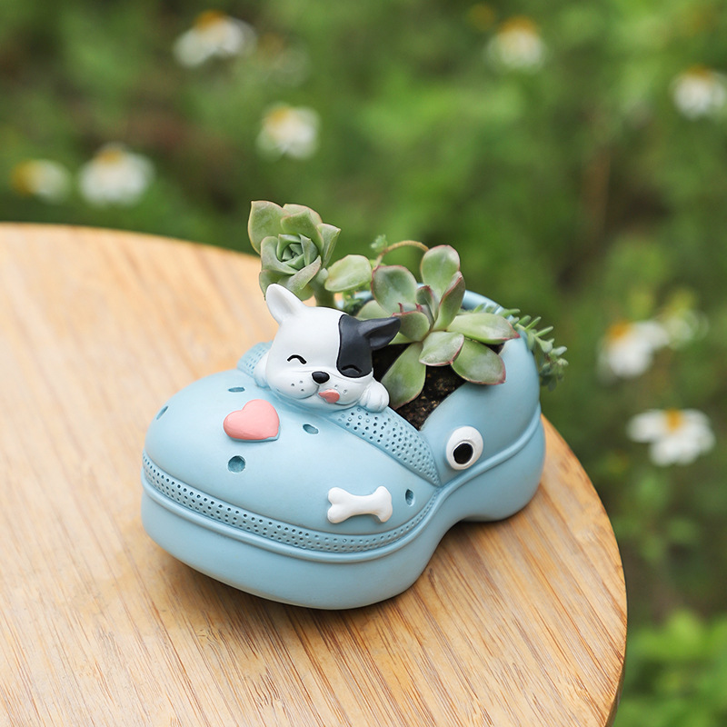 Chậu Cây Resin Chậu cây hình dép Crocs resin, chậu mọng nước mini, chậu để bàn trang trí vườn (RG-72)