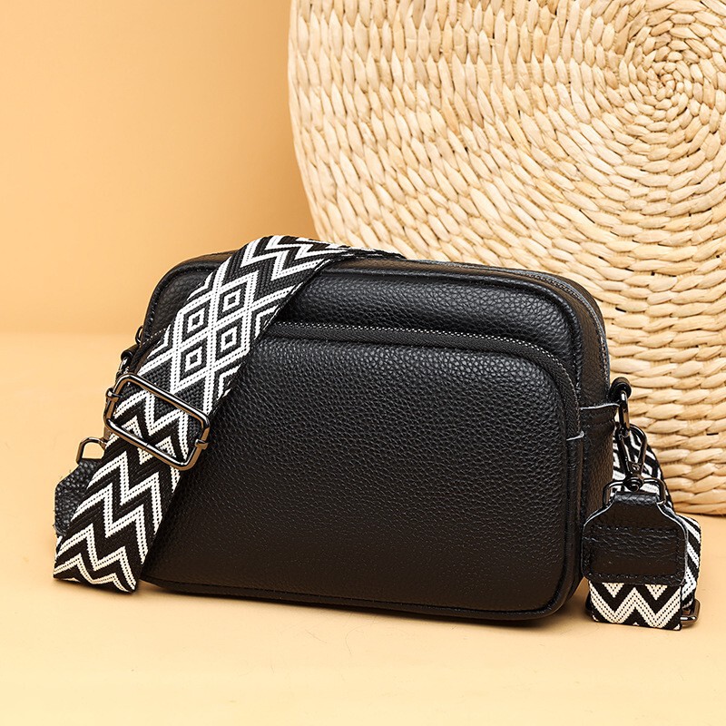 Genuine Leather Shoulder Bag, Simple Multi-Layer Small Square Bag, Multifunctional Wide Shoulder Strap Camera Bag, Export Genuine Leather Bags Genuine Leather Shoulder Bag, Simple Multi-Layer Small Square Bag, Multifunctional Wide Shoulder Strap Camera Bag, Export Genuine Leather Bags