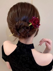 Elegant Rose Chignon Hairpin, Simple Modern, 2023 New Trend Hair Accessories for Women, Ancient Style Hairpins