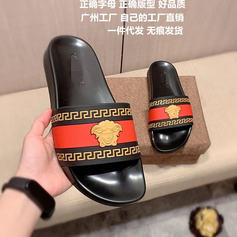 Cambodia Vietnam Nigeria Slippers Slide 2025 Summer Beauty Head Flat Open Toe Non-slip Slide