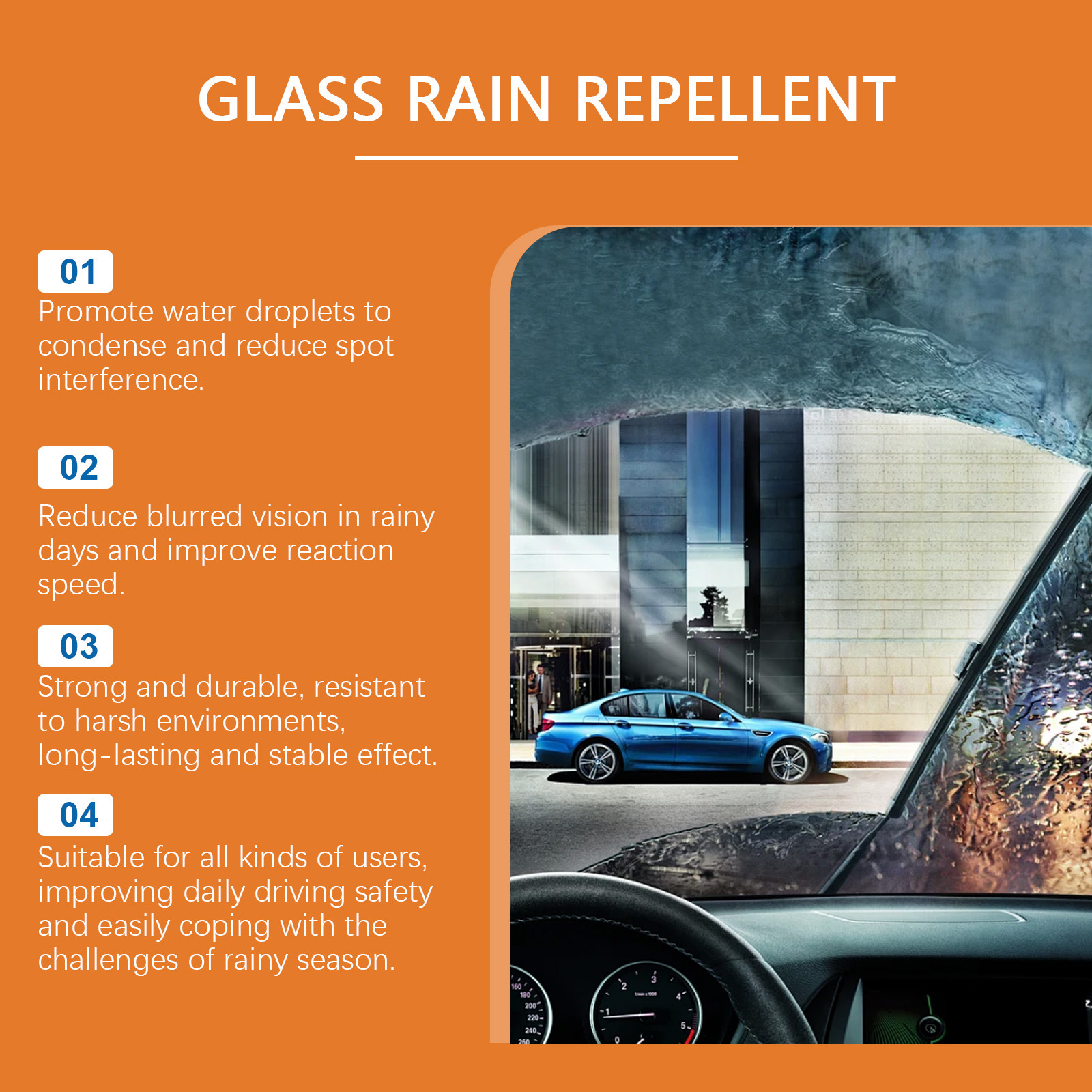 Homonth Car Glass Rainproof Agent Car Windshield Rainproof Waterproof Car Glass Anti-Fog Spray