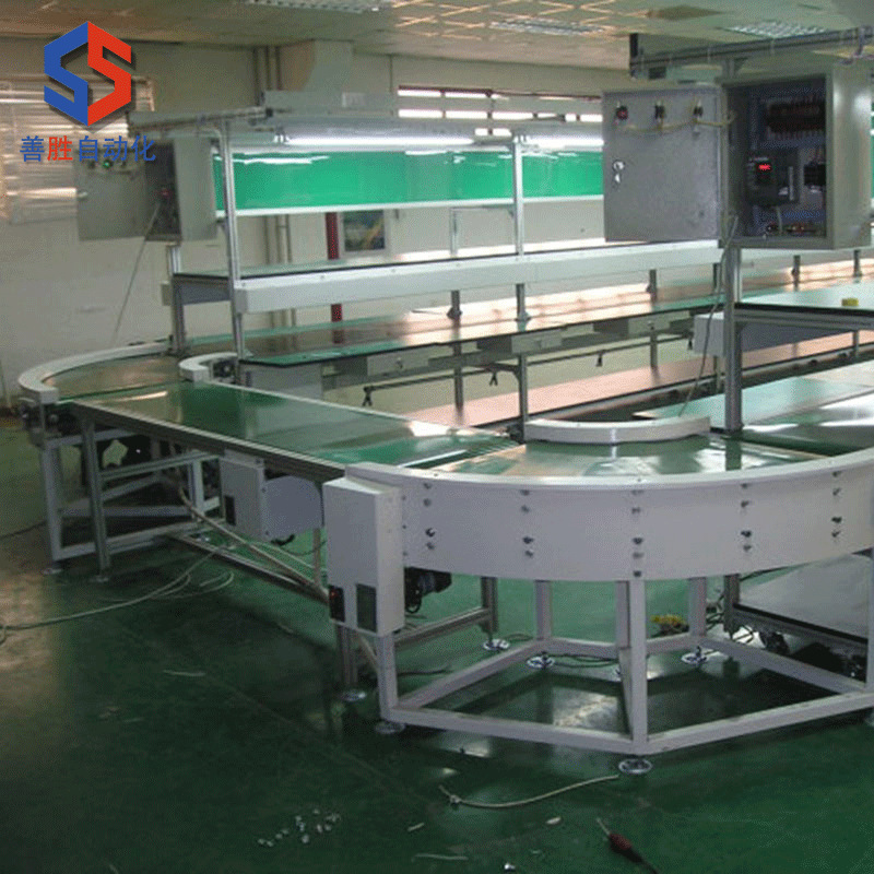 苏州厂家定制环形皮带流水拉线装配组装生产线电子车间转弯流水线