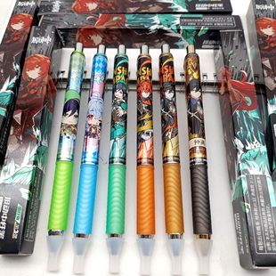 Cartoon Original God Blind Box Pen Creative Secondary Character Picture Press Gel Pen Student Brush Super Smooth Water Ski Pen