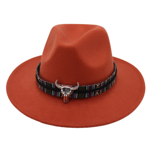 Cowboy hat, ethnic style jazz hat, riding hat, unisex, trendy felt hat, Guozhuang dance grassland wool hat, Tibetan