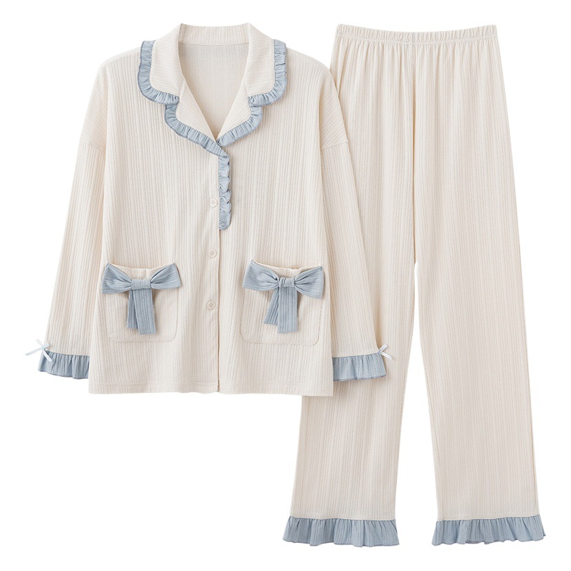 Pijamas de pareja estilo primavera y otoño, conjunto de ropa de dormir a rayas frescas de estilo coreano nuevo 2025 para hombre y mujer, manga larga, a la moda