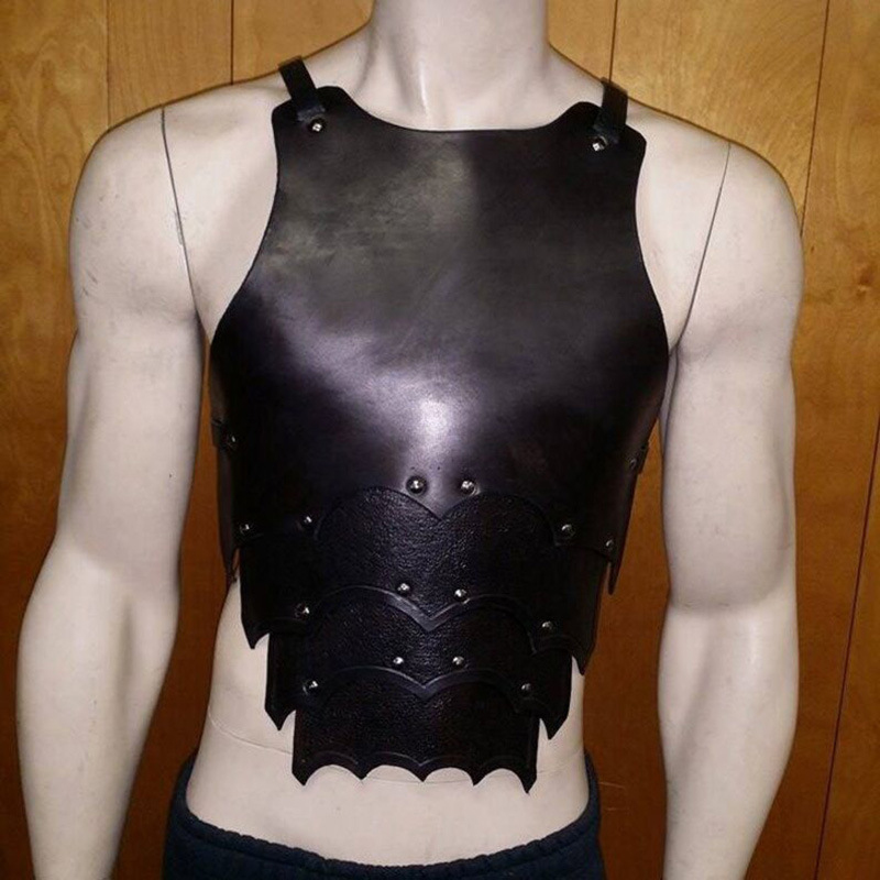 Mittelalterliche Leder Rüstung Viking Gladiator Kostüm Zubehör_voghion.com