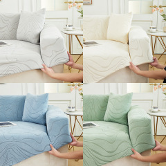 跨境提花絨沙發套罩大理石紋直排雙扶手蓋巾四季通用貴妃位沙發罩