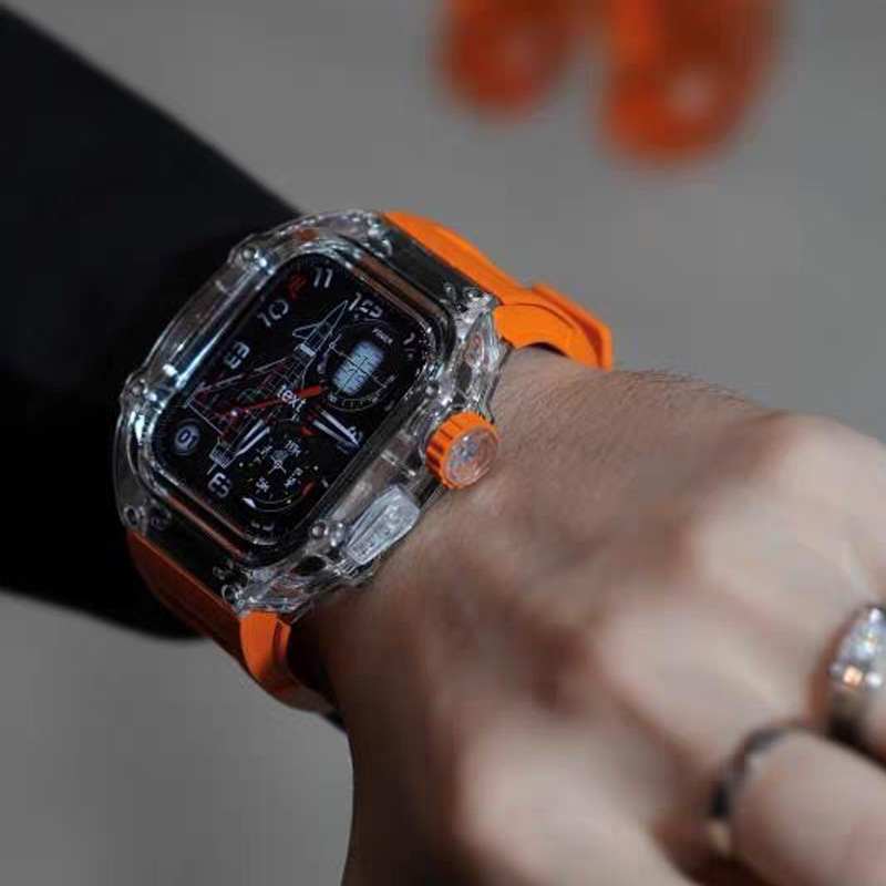 Modificado Richard AppleWatch vaina para Apple Watch S876 Correa iwatch funda protectora transparente